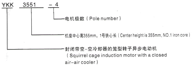 YKK系列(H355-1000)高压YJTFKK4501-8三相异步电机西安泰富西玛电机型号说明